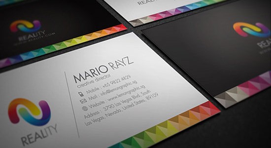 Визитные карточки с использованием цветовых схем