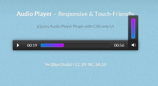 Аудио плеер с адаптивным дизайном с JQuery